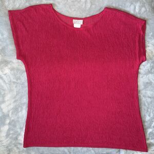 Lauren Lee Vintage 70s Womens M USA Made Stretch Top Pink Ruffles